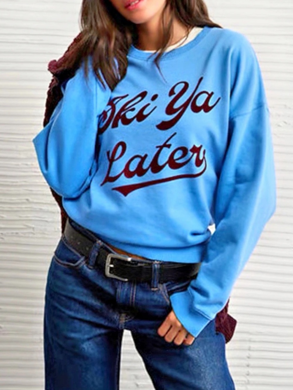 NEW American Eagle AE Women’s Ski Ya Later Crewneck Sweatshirt Top Large L